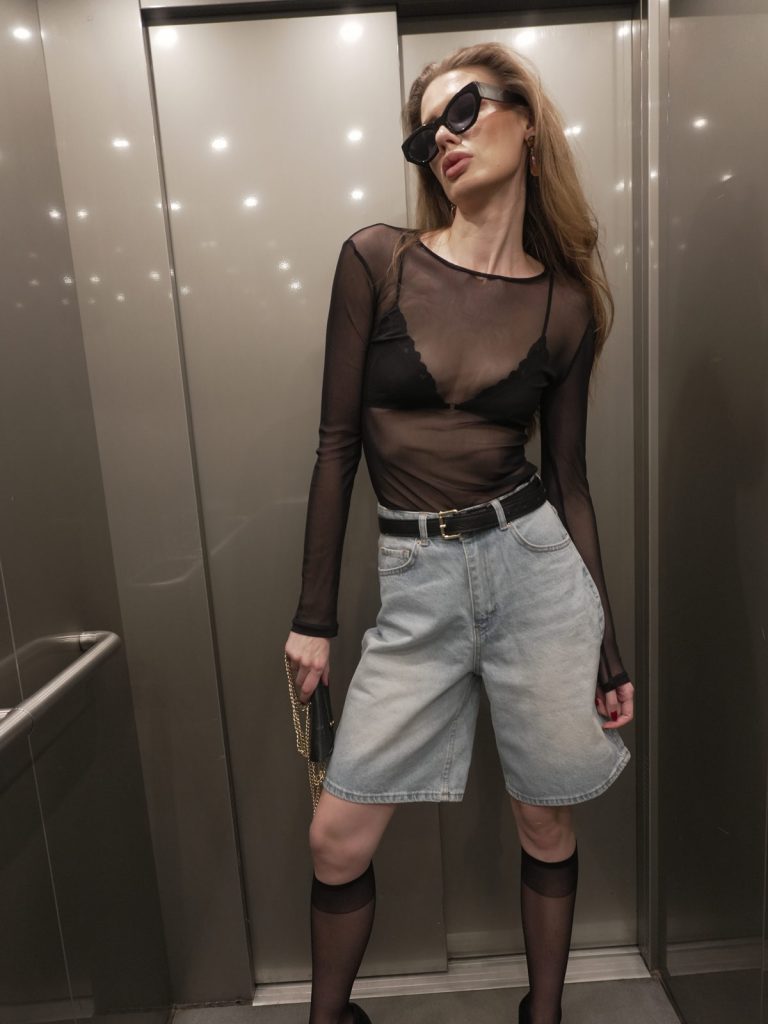 Sheer Mesh Long Sleeve Top